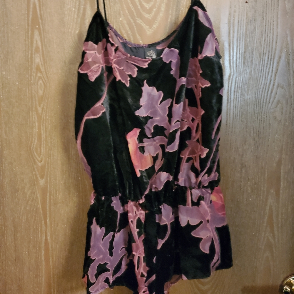 Only Hearts Black and Purple Floral Romper